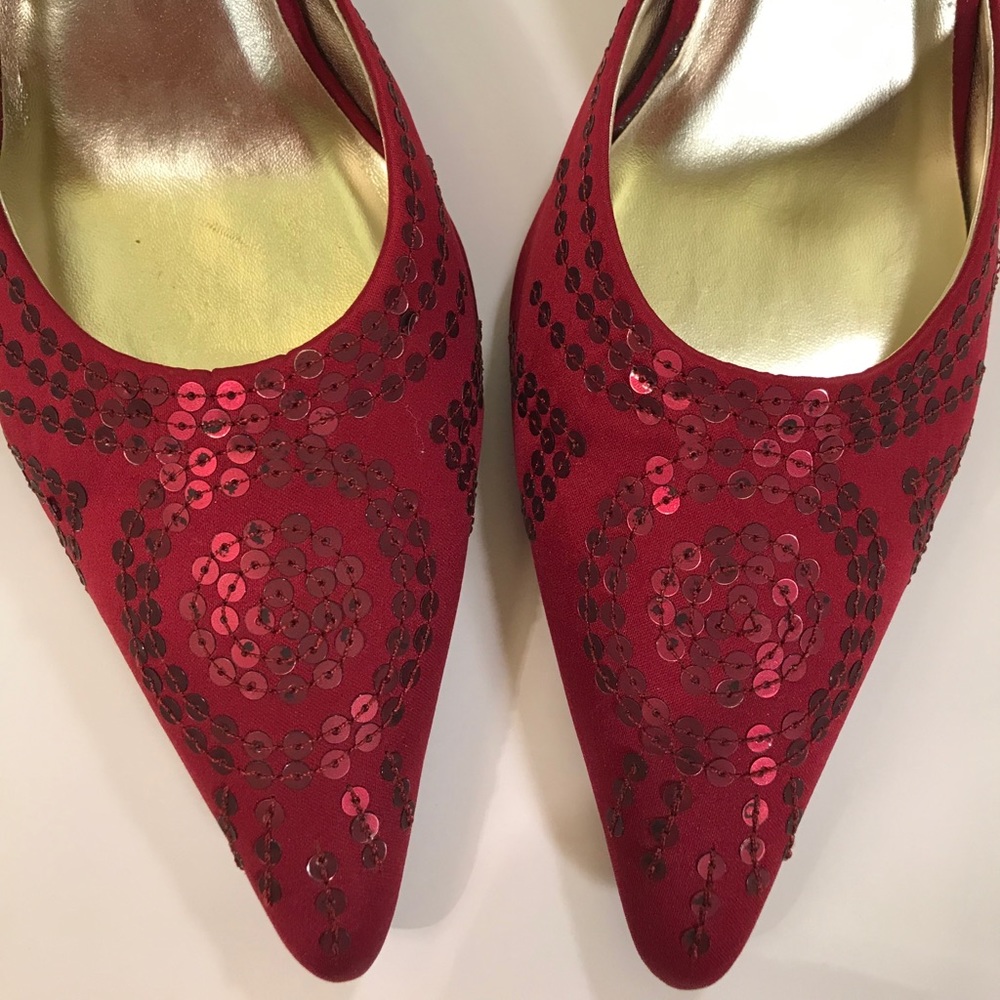 Red sequenced heels - Picture 3 of 6